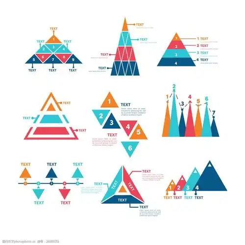 漂亮的几何形状分类图表ppt模板
