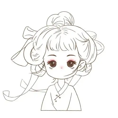 古风q版爱笑的女孩运气不会太差