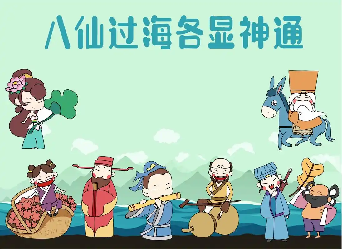 八仙过海,各显神通手抄报模板.#小学生手抄报 #小报 #手抄 - 抖音