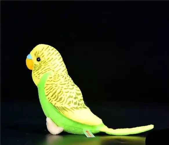 鹦鹉玩偶可爱虎皮鹦鹉玩偶可爱小鹦鹉公仔仿真动物毛绒玩具小鸟模型