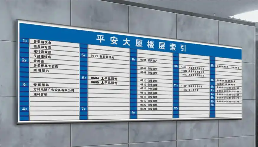 为市政单位多个建筑设计安装,楼层索引牌,高度标识设计的楼层索引牌