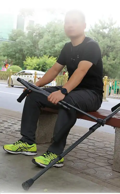 善行者医用腋下拐老年人助行器残疾人拐棍康复双拐伸缩铝合金拐杖 *f