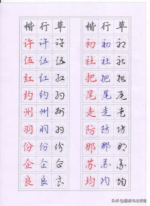 硬笔书法楷行草三体手写字帖,值得学习!