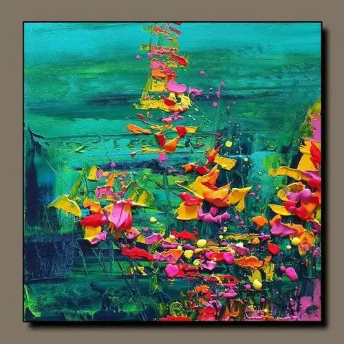 49幅丙烯抽象风景画欣赏,梦幻般的色彩搭配