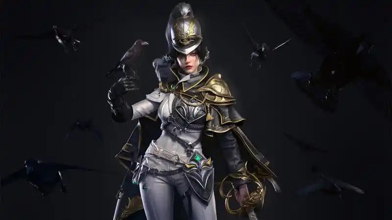 头盔 盔甲 女战士 长剑 乌鸦 3d 4k高清动漫壁纸