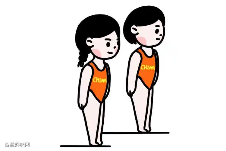 双人跳水运动员简笔画画法步骤