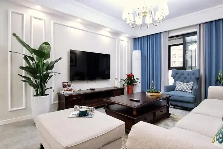 本案为美式风格,用简洁的色彩元素营造出一种自由