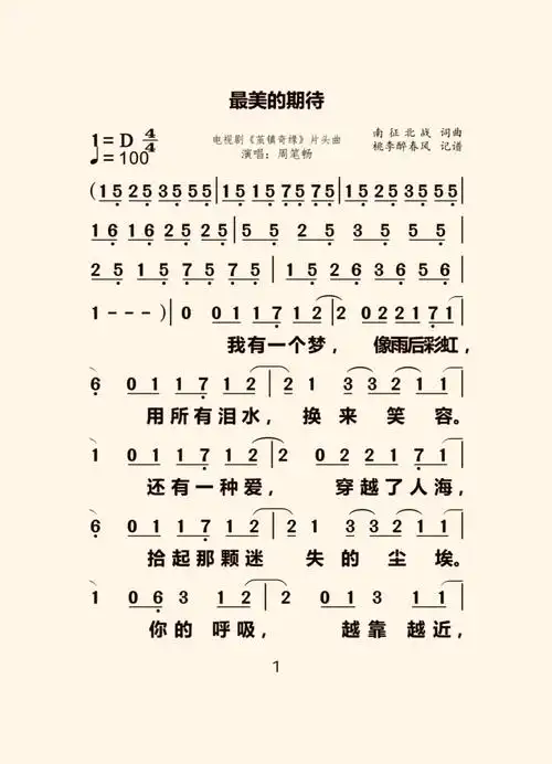 即兴伴奏#简谱#流行歌曲#钢琴谱#最美的期待