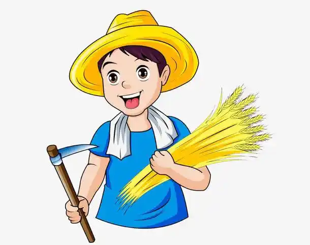 拿着小麦的锄头的农村人免抠素材免费下载_觅元素51yuansu.com