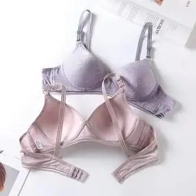 厂家直批 新款中老年人小胸两排扣文胸薄款女士妈妈内衣跨境外贸