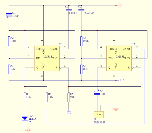555报警电路原理图