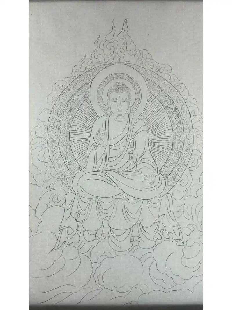 白描底稿 释迦牟尼佛