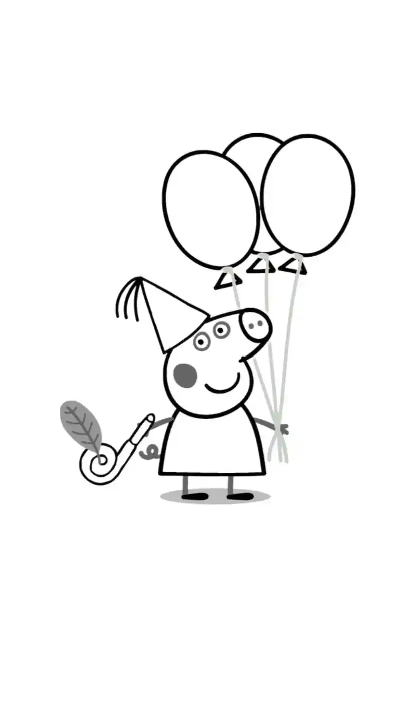 小猪佩奇简笔画小猪佩奇涂色