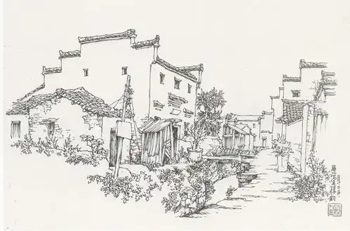 风景速写手绘临摹素材