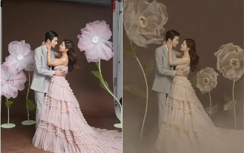 婚纱照原片精修对比ha62ha