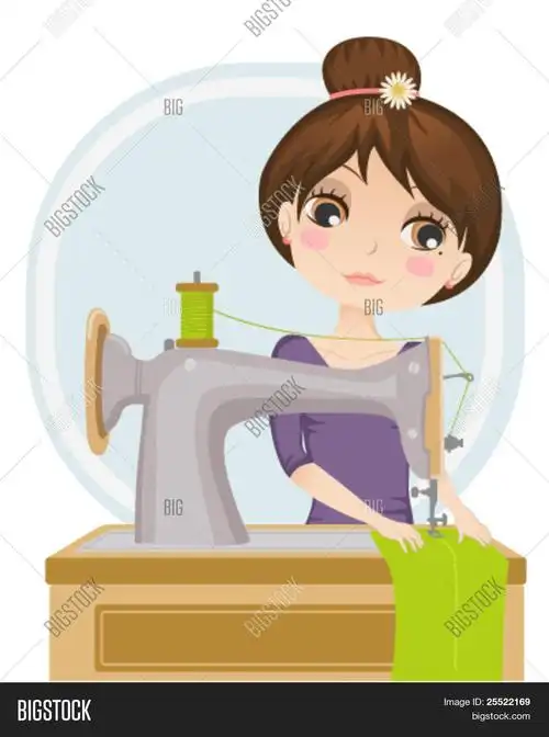 矢量插画的裁缝在工作