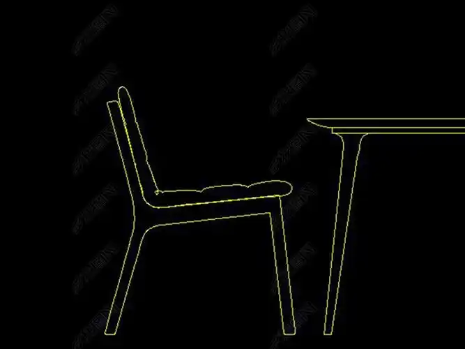 北欧餐桌立面图cad