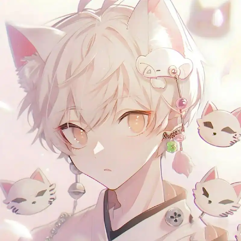 二次元白狐狸少年头像.自行拿图.