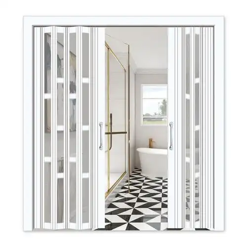 铝合金折叠门推拉门开放式厨房卫生间隔断伸缩无下轨阳台客厅 双玻/1