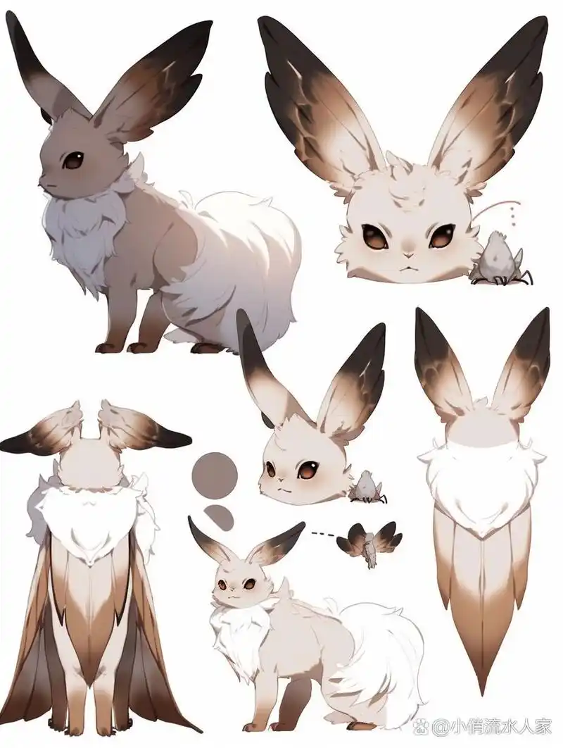 伊布飞行系进化—羽精灵 捏了两只啾形态伊布,扑腾扑腾着大耳朵的样子