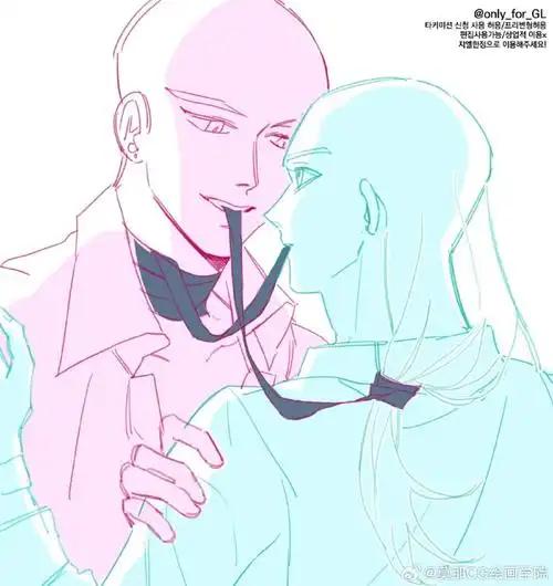 绘画超话#绘画参考##绘画素材#双人互动模板参考