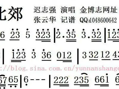 北郊 迟志强 歌谱 简谱