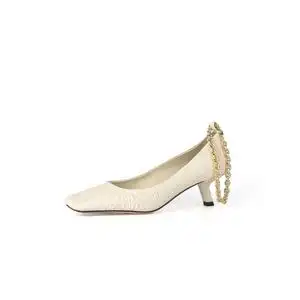 【冰冰推荐】queen.女王舒适百搭气质优雅方头矮跟女鞋2524