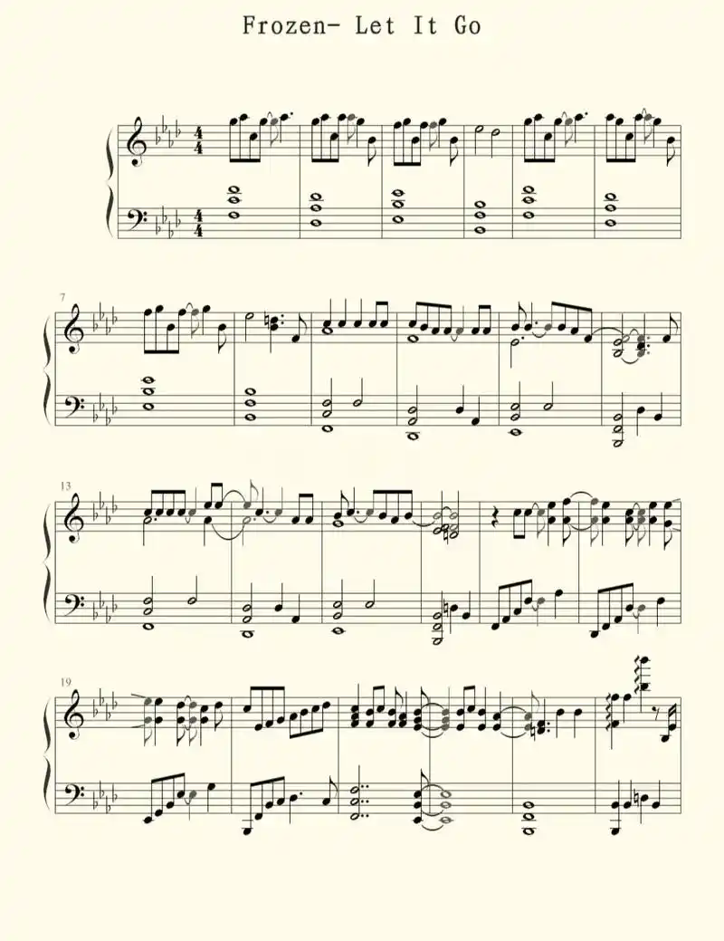 冰雪奇缘let it go钢琴谱完整版,难度9 #钢琴 #钢 - 抖音