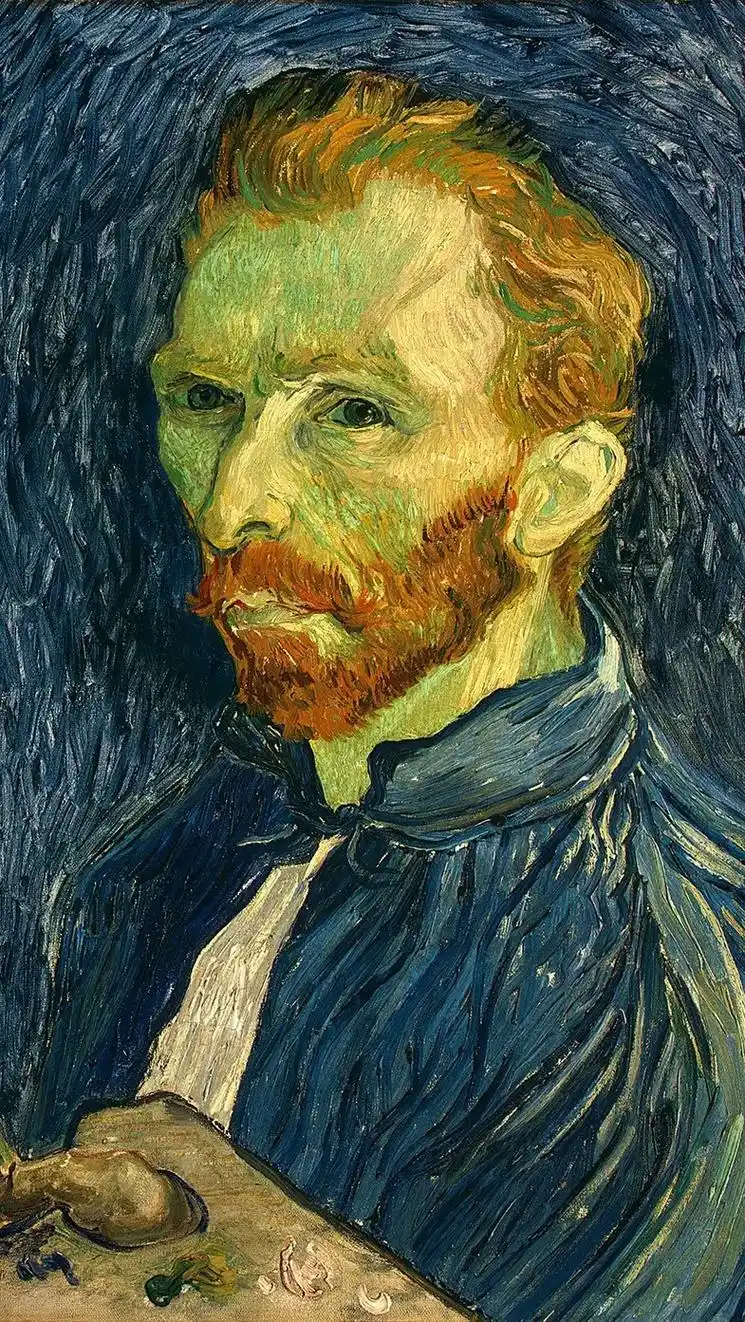 梵高作品欣赏系列二 图一:《手持调色板的自画像》创作于188 - 抖音