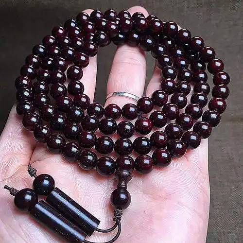 9393福利秒杀258/串,印度小叶紫檀老料玻璃底0.7*108颗