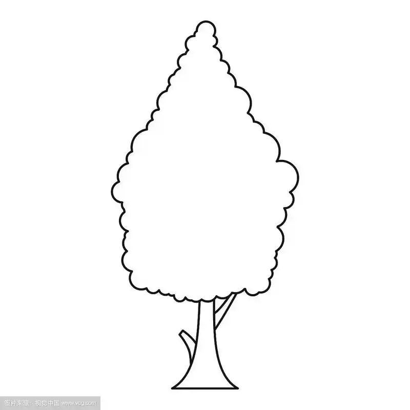 柏树图标轮廓风格