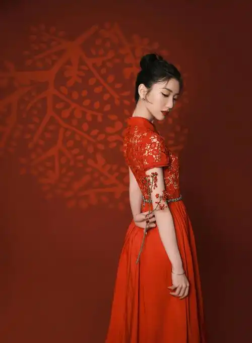 毛晓彤春晚造型曝光她把头发盘起来很有精神气