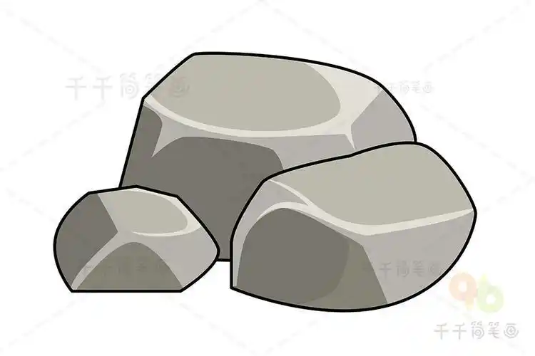 大石头简笔画卡通