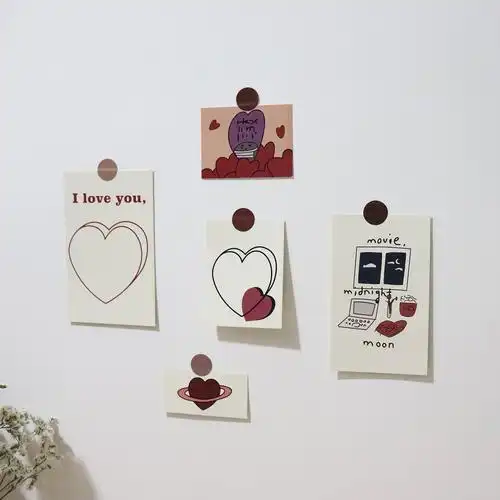 韩国mazzzzy卡片樱桃爱心房间装饰卡片拍照道具卡片