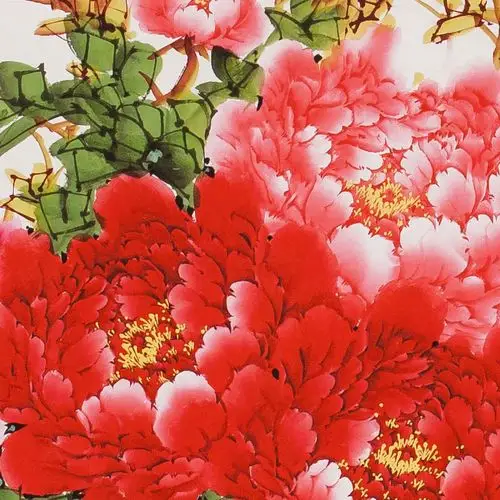 框汇高清版四尺牡丹吉祥如意国画带框富贵牡丹画装裱国画0