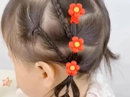 新年发型 #儿童编发 #简单又好看的发型 #短发宝宝编发@抖音小助