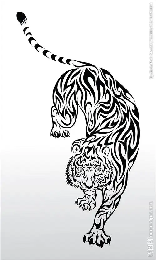 老虎剪影素材图片