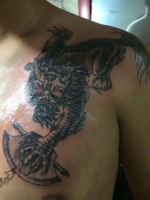 麒麟_纹身图案手稿图片_ 不良人的纹身作品集