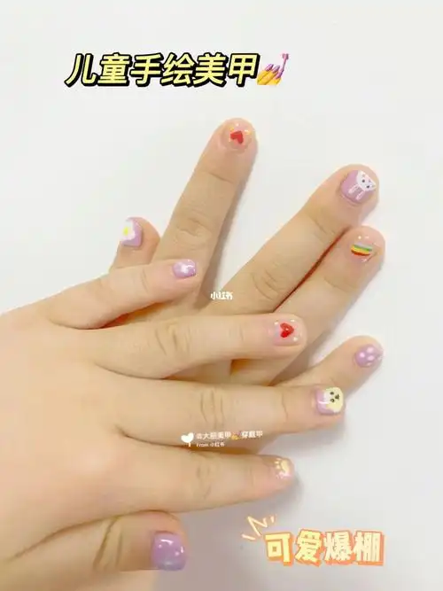 儿童美甲卡通手绘可爱到爆棚06