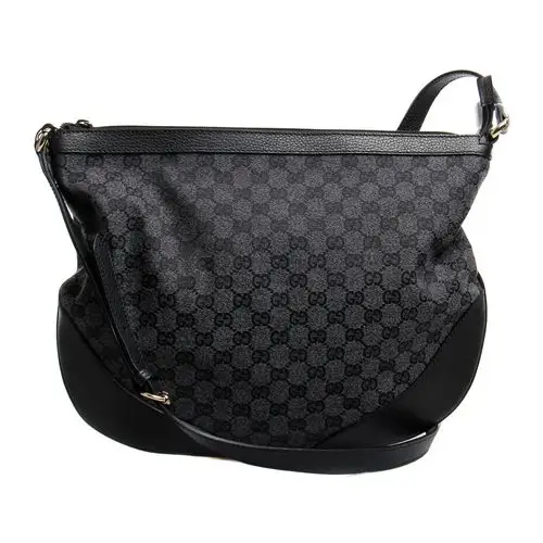 gucci(古驰)黑色帆布斜挎包