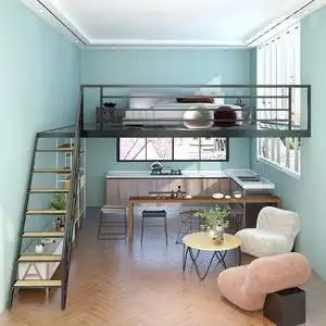 铁艺阁楼店铺隔层公寓楼阁床复式二楼高架床仓储平台货架吊床定制