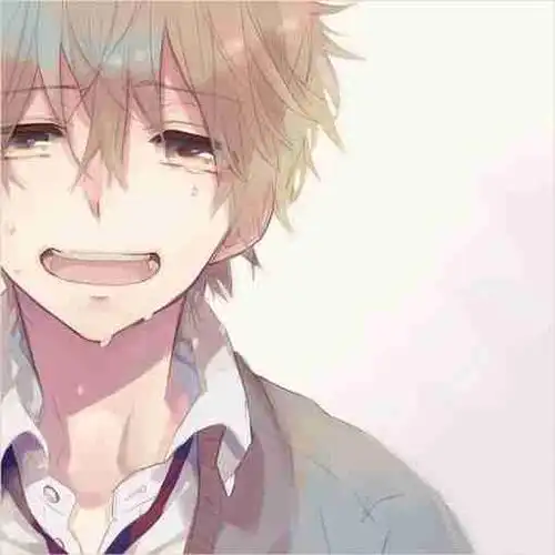 动漫哭着笑唯美图片