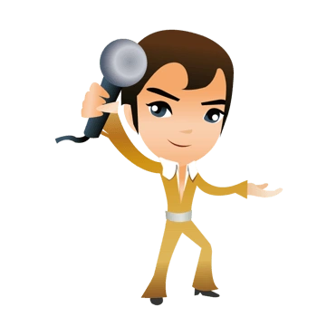 拿话筒唱歌的男明星