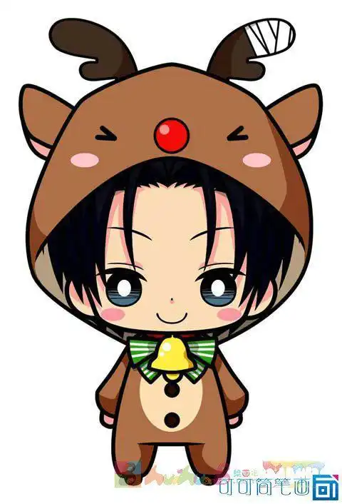 q版超萌可爱男生彩色简笔画图片