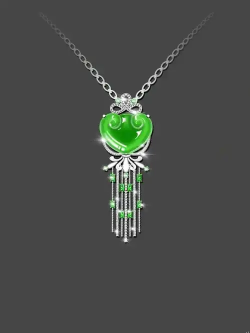 珠宝设计翡翠如意吊坠流苏款by承云纪
