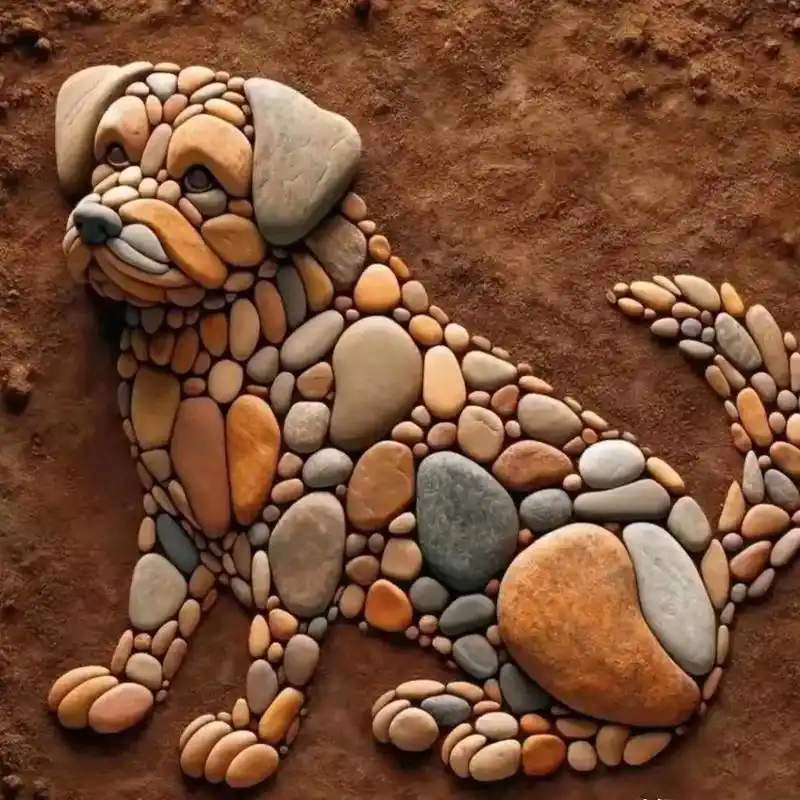 天然石子组拼犬,公子小姐轮番当.鸡群登枝看风景,爱情节日风飘 - 抖音