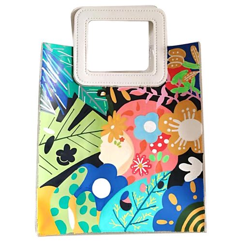 手绘手提袋diy白色透明涂鸦手工绘画画幼儿园母亲节户外活动pvc袋