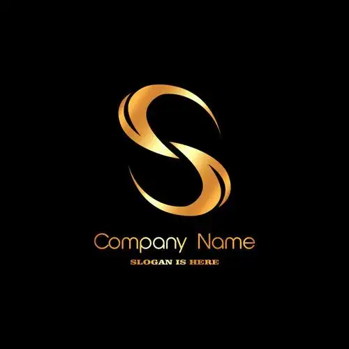 创意矢量金色字母s标志设计