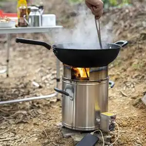 柴火炉户外便携气化烧柴炉农村无烟家用露营好物柴火灶烧木柴火炉