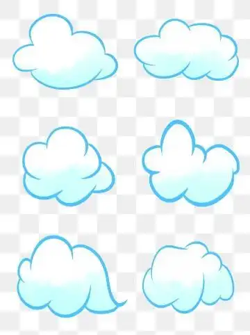 白云颜色的简笔画彩色